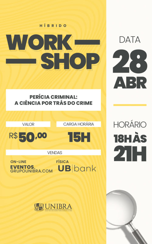 Detalhes do curso Workshop Perícia Criminal:  A Ciência Por Trás do Crime