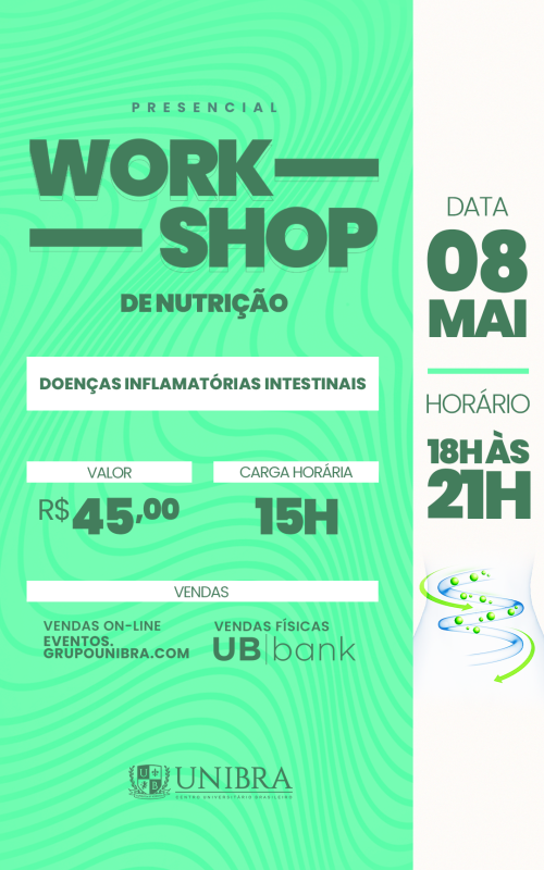 Detalhes do curso WORKSHOP DE NUTRIÇÃO: DOENÇAS INFLAMATÓRIAS INTESTINAIS