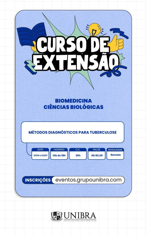 Detalhes do curso MÉTODOS DIAGNÓSTICOS PARA TUBERCULOSE