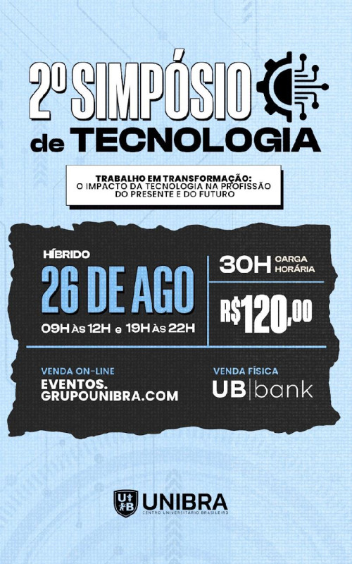 Detalhes do curso 2º Simpósio de Tecnologia - Trabalho em Transformação: O Impacto da Tecnologia na Profissão do Presente e do Futuro