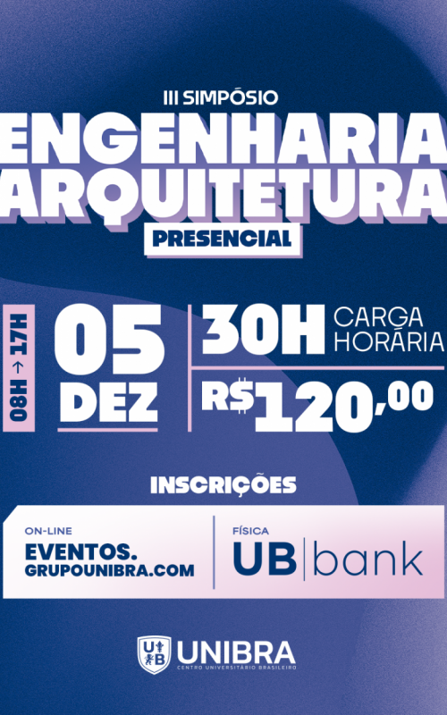 Detalhes do curso III Simpósio de Engenharia e Arquitetura UNIBRA