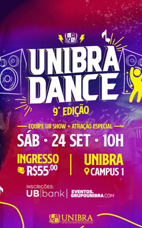 Detalhes do curso UNIBRA DANCE - 9ª EDIÇÃO